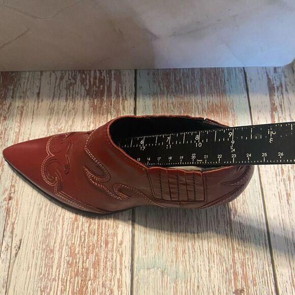 STEVE MADDEN Women’s Red Leather Western Booties Size 6M New No Box SEE DESCRIPT - Picture 5 of 10